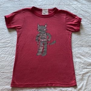 Adorable Vintage Artist Baby Doll T-shirt with Cat Drawing